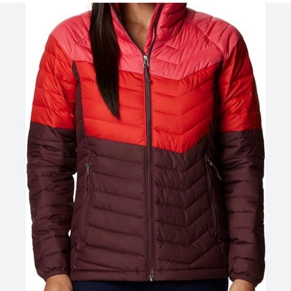 Columbia Powder Lite Blocked Jacket with Omni-Heat thermal-reflective lining.